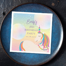 マジカルレインボーユニコーンガールバースデーパーティー スタンダードカクテルナプキン
