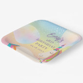 マジカルレインボーユニコーンガールバースデーパーティー ペーパープレート (傾斜あり)