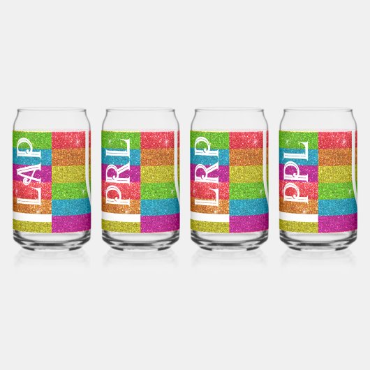 マジカルレインボーユニコーングリッターお洒落誕生日 ガラス缶 (右)