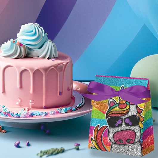 マジカルレインボーユニコーングリッターお洒落誕生日 フェイバーボックス