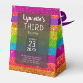 マジカルレインボーユニコーングリッターお洒落誕生日 フェイバーボックス (裏面サイド)