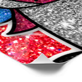 マジカルレインボーユニコーングリッターお洒落誕生日 ポスター (コーナー)