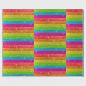 マジカルレインボーユニコーングリッターお洒落誕生日 ラッピングペーパー (フラット)