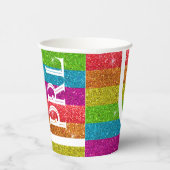 マジカルレインボーユニコーングリッターお洒落誕生日 紙コップ (右)