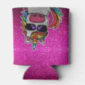 マジカルレインボーユニコーングリッターお洒落誕生日 缶クーラー (裏面)