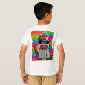 マジカルレインボーユニコーングリッターお洒落誕生日 Tシャツ (裏面フル)