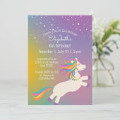 マジカルレインボーユニコーンスターズ子供の誕生日パーティー 招待状 (スタンド正面)