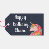 マジカルレインボーユニコーンスパークル誕生日ギフトラベル ギフトタグ (裏面横)