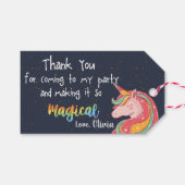 マジカルレインボーユニコーンスパークル誕生日ギフトラベル ギフトタグ (正面(横))