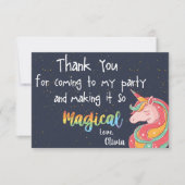 マジカルレインボーユニコーンスパークル誕生日 サンキューカード (正面)