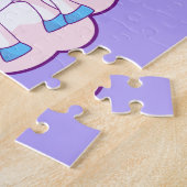 マジカルレインボーユニコーンネームパープルジグソーパズル ジグソーパズル (側面)