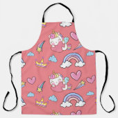 マジカルレインボーユニコーンハッピーバースデーパーティー エプロン (正面)