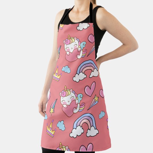 マジカルレインボーユニコーンハッピーバースデーパーティー エプロン (インサイチュ)