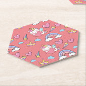 マジカルレインボーユニコーンハッピーバースデーパーティー ペーパーコースター (アングル)