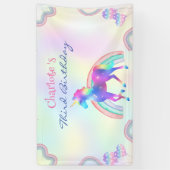 マジカルレインボーユニコーンハッピーバースデーパーティー 横断幕 (縦)