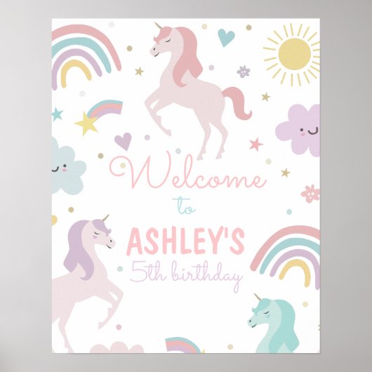 マジカルレインボーユニコーンバースデーパーティーへようこそ ポスター (正面)