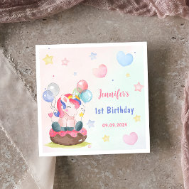 マジカルレインボーユニコーンバースデーパーティー スタンダードカクテルナプキン