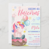 マジカルレインボーユニコーンバースデーパーティー 招待状 (正面)