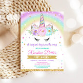 マジカルレインボーユニコーンパーティー誕生日 招待状