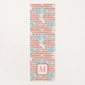 マジカルレインボーユニコーンピンクグリッターモノグラムヨガ ヨガマット (正面)