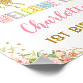 マジカルレインボーユニコーンピンク金ゴールドフローラ歓迎 ポスター (角)