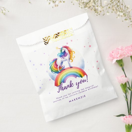 マジカルレインボーユニコーン誕生日サンキューカード フェイバーバッグ (封をした状態)