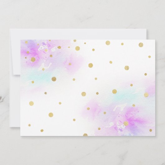 マジカルレインボーユニコーン誕生日招待状 招待状 (裏面)