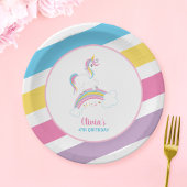 マジカルレインボーユニコーン誕生日 ペーパープレート