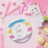 マジカルレインボーユニコーン誕生日 ペーパープレート (パーティー)