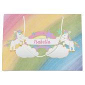 マジカルレインボーユニコーン誕生日 ラージペーパーバッグ (正面)