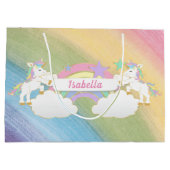 マジカルレインボーユニコーン誕生日 ラージペーパーバッグ (裏面)