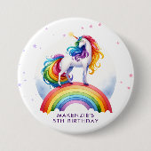 マジカルレインボーユニコーン誕生日 缶バッジ (正面)