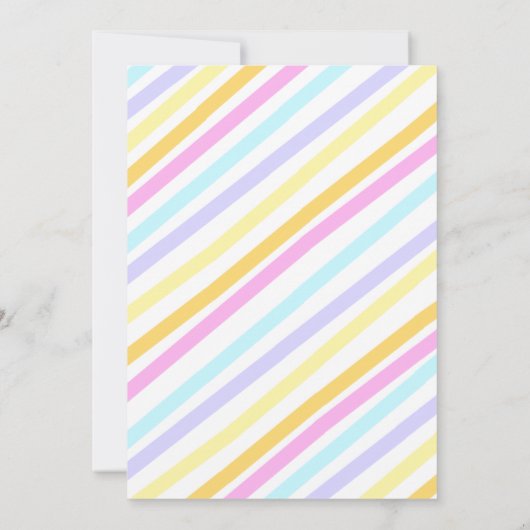 マジカルレインボーユニコーン顔フローラガールズ誕生日 招待状 (裏面)