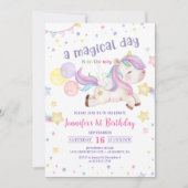 マジカルレインボーユニコーン1st誕生日パーティー 招待状 (正面)