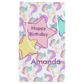 マジカルレインボー誕生日ユニコーンパーティー スモールペーパーバッグ (正面)