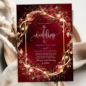 マジカルレッドゴールデンアクセント結婚式招待状 招待状