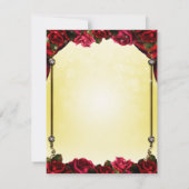 マジカルレッドローズホワイト金ゴールドシルバーパーティーRSVP 招待状 (裏面)