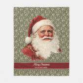 マジカルレトロサンタクローススローフォーホリデイチャーム フリースブランケット (正面)