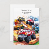 マジカルロードモンスタートラックの誕生日 サンキューカード (正面/裏面)