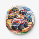 マジカルロードモンスタートラック誕生日 ペーパープレート (正面)