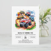 マジカルロードモンスタートラック誕生日 招待状 (スタンド正面)