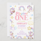 マジカルワンレインボーユニコーン1st誕生日パーティー 招待状 (正面)