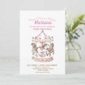 マジカル回転木馬ユニコーン第1子供の誕生日パーティー 招待状 (スタンド正面)