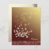 マジカル秋タンデリオンウェディングRSVPカード インビテーションポストカード (正面/裏面)