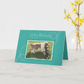 マジカル誕生日カードW/バセットハウンズ カード (黄色い花)