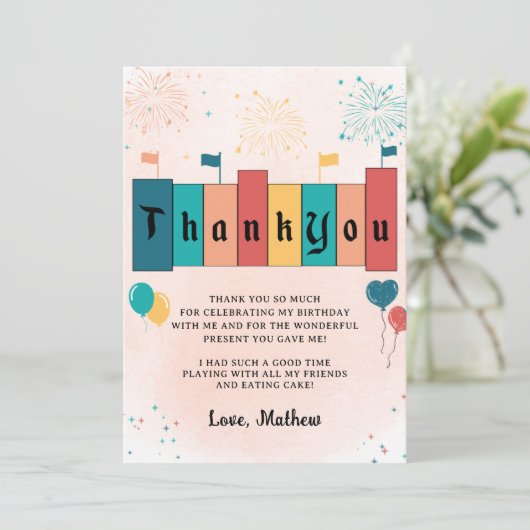 マジカル誕生日ガール誕生日サンキューカード サンキューカード (スタンド正面)