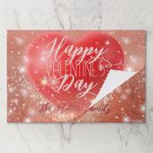 マジカル赤いハートバレンタイン紙ランチョンマット ペーパーパッド (折り畳み)