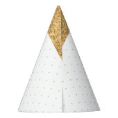マジカル金ゴールドグリッターユニコーン顔誕生日 パーティーハット (裏面)