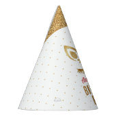 マジカル金ゴールドグリッターユニコーン顔誕生日 パーティーハット (左)