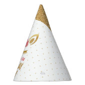 マジカル金ゴールドグリッターユニコーン顔誕生日 パーティーハット (右)